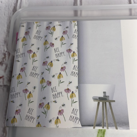Rae Dunn BEE HAPPY Shower Curtain Liner - Picture 3 of 5